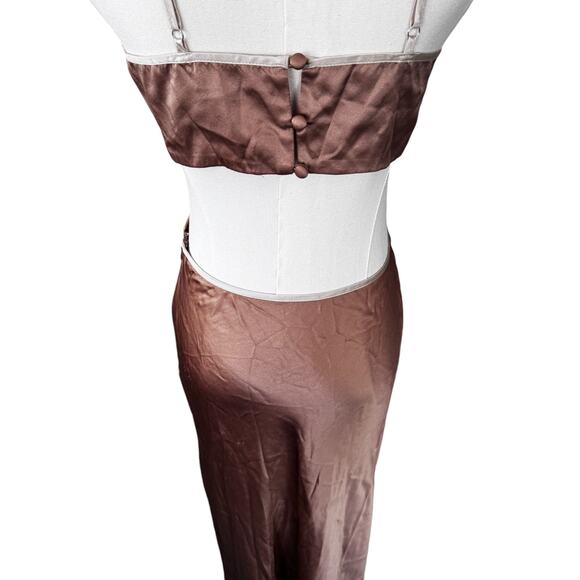 Reformation Poppies Silk Cut-out Maxi Dress Croissant Neutral Size 4 - Picture 9 of 12